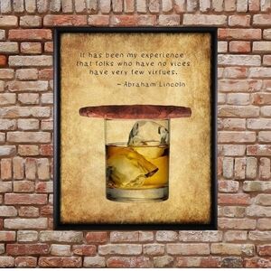 Whiskey Glass Wall Art Abraham Linccoln Quote Humour